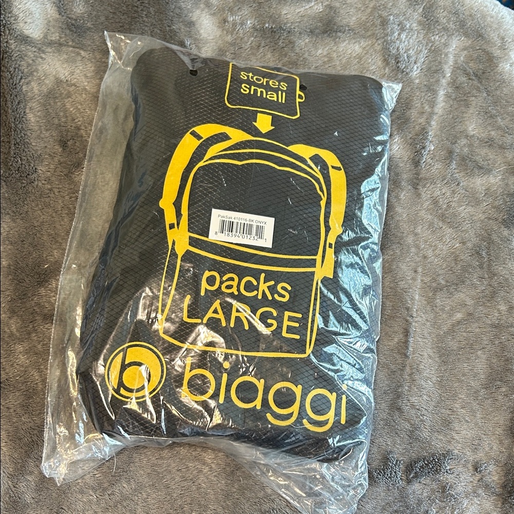 Biaggi Black Packable Backpack new